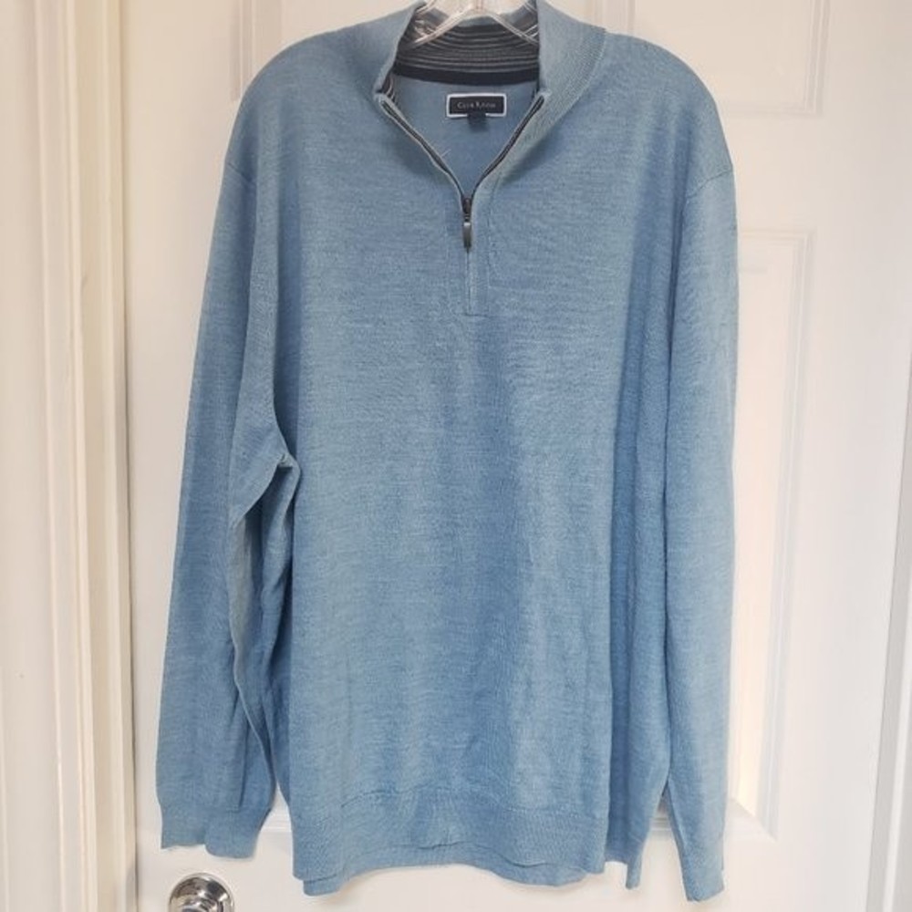 Club Room Marino Wool Blend Quarter Zip Sweater Size XXL